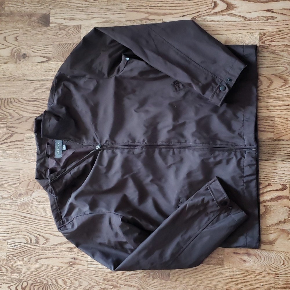 (M) Merona Hoodless Outdoor Coat Warm Solid Color Full Zip Seasonal Weather